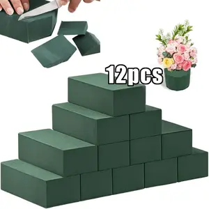 A Set of 12 Pcs Foam Paste for Flower Arrangements,Wet and Dry Green Floral Foam for Wedding,Birthdays,Home Decorations,Crafting Floral Designs,Garden,Halloween Christmas,Tools & Hardware