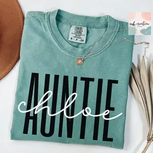 Comfort Colors Custom Auntie Shirt, Personalized Aunt Name Shirt, New Aunt Shirt, Auntie Gift, Pregnancy Announcement, Mother’s Day Gift