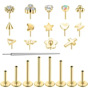 Gold CZ Flat Back Stud