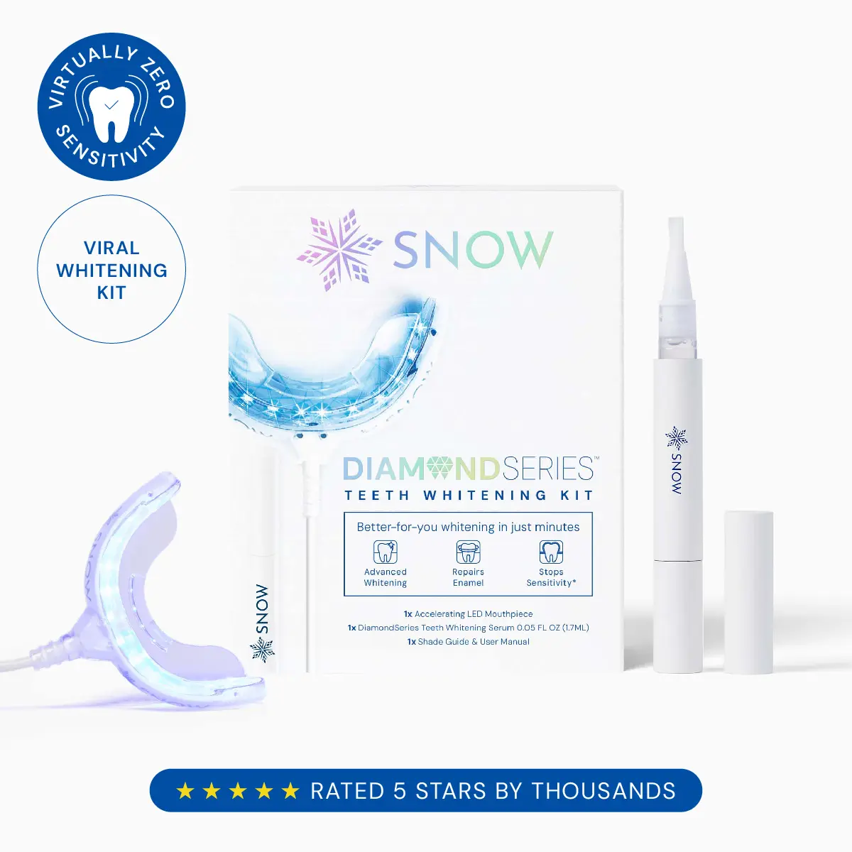 SNOW Diamond LED Teeth Whitening Kit | Gentle & Enamel Safe | at-Home Dental Care, Hygiene & Tooth Whitening | Portable & Convenient Oral Tooth Care SNOW Diamond LED Teeth Whitening Kit | Gentle & Enamel Safe | at-Home Dental Care, Hygiene & Tooth Whitening | Portable & Convenient Oral Tooth Care