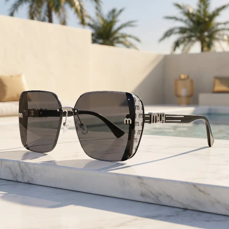 2026 Unisex Large-Frame Fashion Glasses,  Square Sunglasses,  Beach Eyewear, Retro Design for Daily Wear, Photography, Travel, Beach, All Seasons, Vintage  Sunglasses