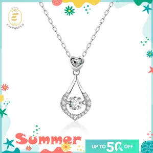 Moissanite Sweetheart Teardrop Pendant Necklace Valentine's Day Wedding Engagement Anniversary Romantic Elegant Gift Daily Wear