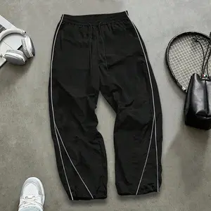 Men’s Spring/Autumn Straight-Leg Striped Pants — Trendy High-Street Style, Versatile Casual Loose Athletic Joggers