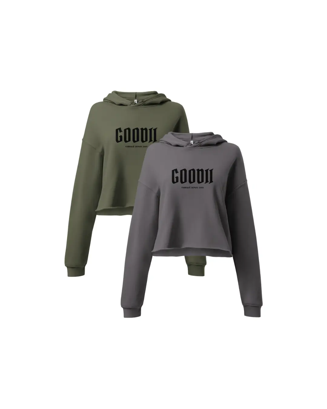 GOODII Crop Hoodie For Women - Soft Premium Fabric with Trendy Raw Hem - Versatile Style for Casual Outfits