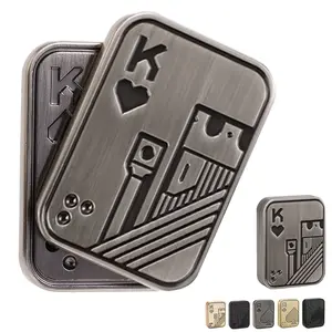 Fidget Toys Adults  Metal Poker Fidget Slider  Magnetic Poker Push Card  Cool Office Gadgets  Relieve Stress Gift Fidget Toys for Men
