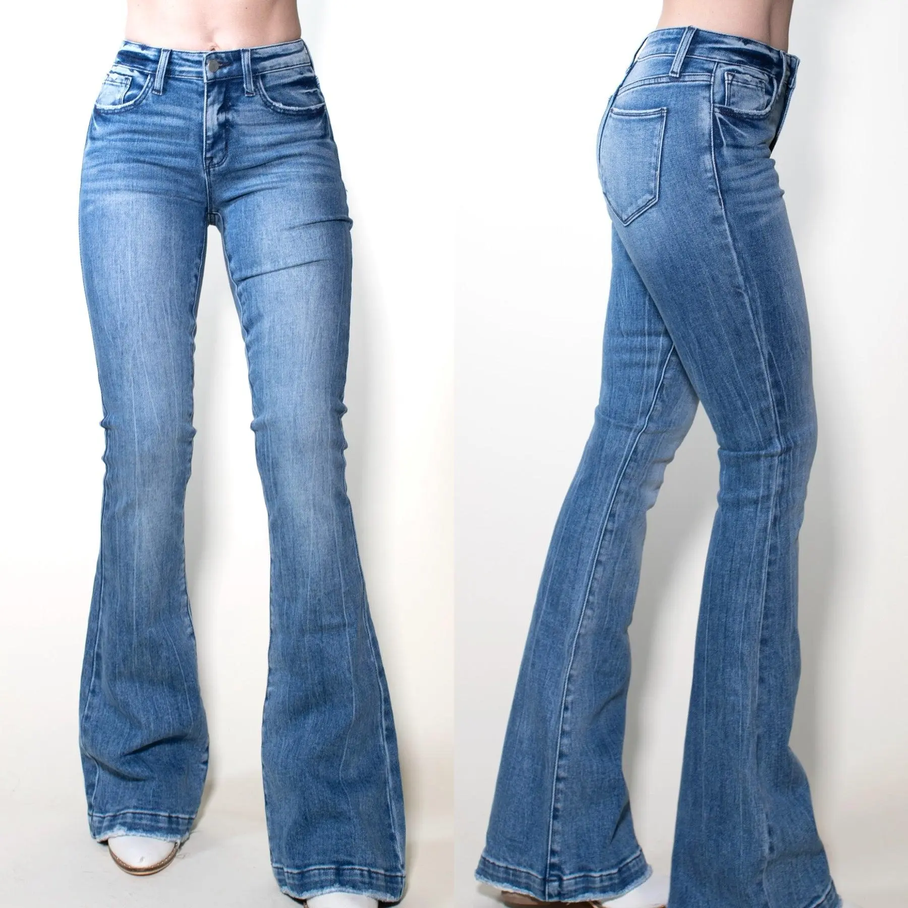 BME LIGHT Midrise Nondistressed Flare Jeans