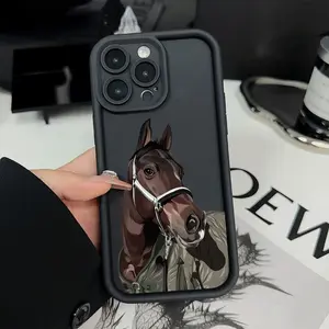 Horse Creative Pattern, New Sky Eye Ladder Mobile Phone Case, Interesting Personality And Chic, Simple And Fashionable Trend Men And Women Gift Mobile Phone Case Suitable for Iphone 17 Air Pro Max iPhone16 15 14 13 12 11 Pro Max XS XR X Plus SE Mini