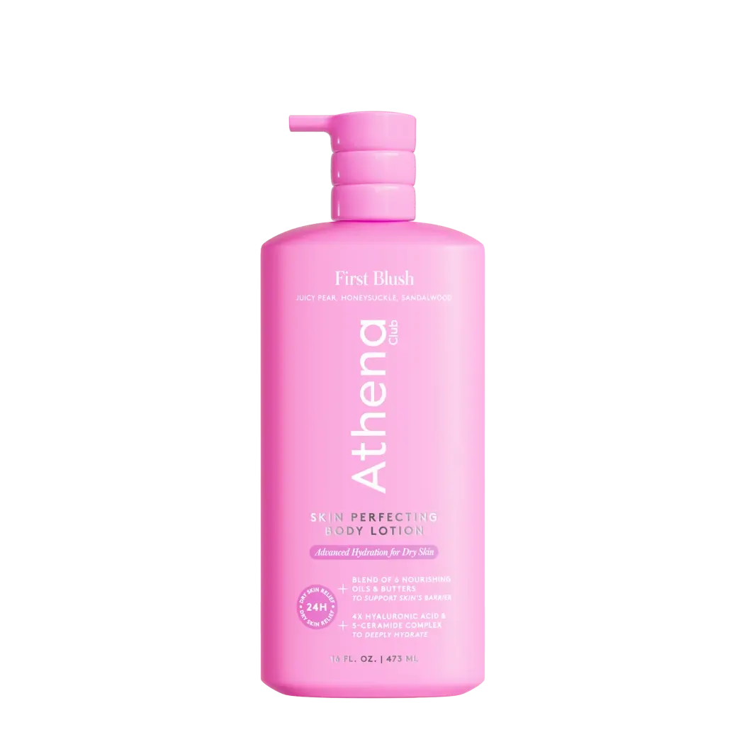 First Blush - Athena Club Skin Perfecting Body Lotion | 24-Hour Hydration | Fast-Absorbing | Strengthens Skin | Dermatologist Tested