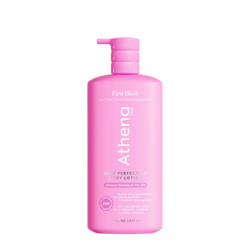 First Blush - Athena Club Skin Perfecting Body Lotion | 24-Hour Hydration | Fast-Absorbing | Strengthens Skin | Dermatologist Tested