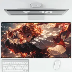 [Sale Up To 50%] Rengoku Mouse Pad Flame Hashira Desk Mat | NEKO Mouse Pads Store