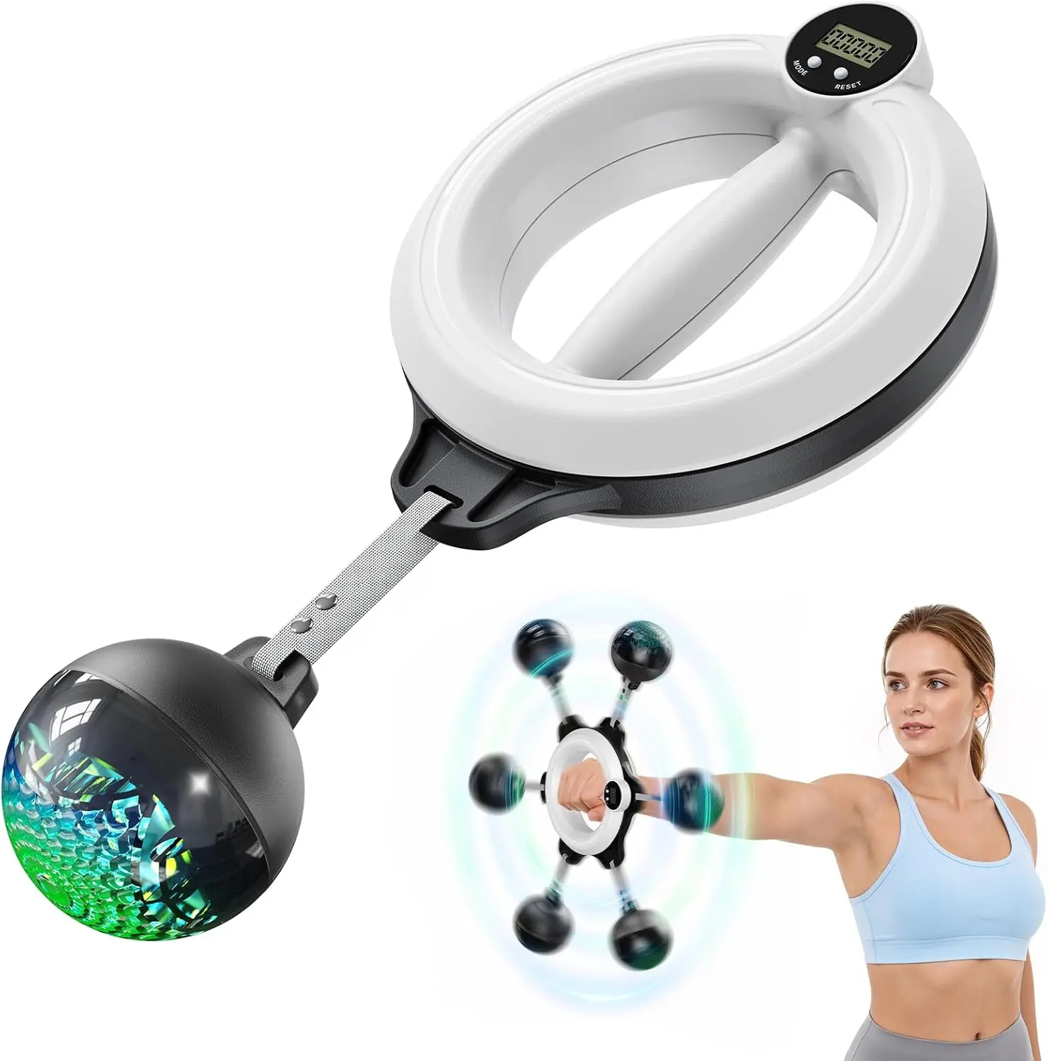 360° Rotating Wrist & Forearm Trainer for Men and Women, Upper Body Strength Tool for Arms, Shoulders & Chest, Portable Home and Gym Fitness Equipment Summervibes
