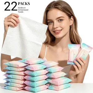 Extra Thick&Large Disposable Compressed Towels Tablets,22/44/66 Packs Ultra Soft Travel Compressed Towels, Disposable Compressed Washcloths for Travel & Camping, for Hotel Camping Swimming Personal Care Outdoor Activities Hiking Towels