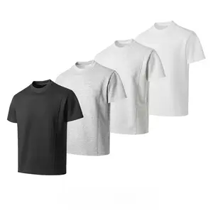 4-Pack Summer patchwork T-shirt short-sleeved fitness casual T-shirt round neck with rolled cuffs T-shirt Unisex Casual T-Shirt | Loose/Fitted Style | Comfortable Daily Top for Men & Women Streetwear Streetwear Gym Stylish Crewneck