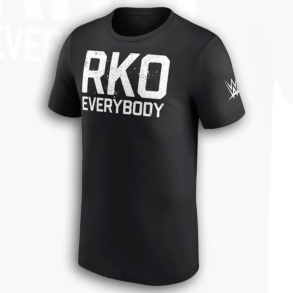 Mens Casual Round Neck Short-Sleeve Top, Randy Orton RKO Everybody Graphic Tee, Viper WWE Legend Killer Fan Apparel, Menswear Wrestling Gear