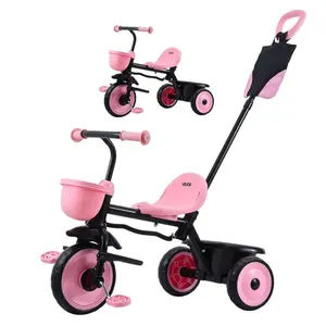 VEVOR Toddler Tricycle Stroller for 18 Months to 5 Year Old, Kids Trike with Parent Push Handle, Adjustable Seat Storage for Outdoor Play, Tricycle for Toddlers, Birthday Toy for Boys and Girls