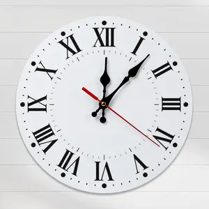 10 Inch Classic Roman Numeral Wall Clock, Silent Non-Ticking Minimalist Decor, Elegant Black & White Art Clock for Living Room & Office