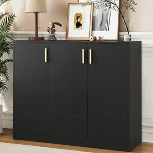 Buffet Cabinet with Storage, Accent Storage Cabinet with Doors and Shelves, Wood Coffee Bar Sideboard Console Table for Kitchen Living Room Entryway Hallway, 35.4" Tall