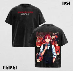 Ayanokoji Kiyotaka Vintage Washed T-Shirt, Classroom of the Elite Dark Anime Oversized Tee, Retro Manga Panel Graphic Heavy Cotton Streetwear Top