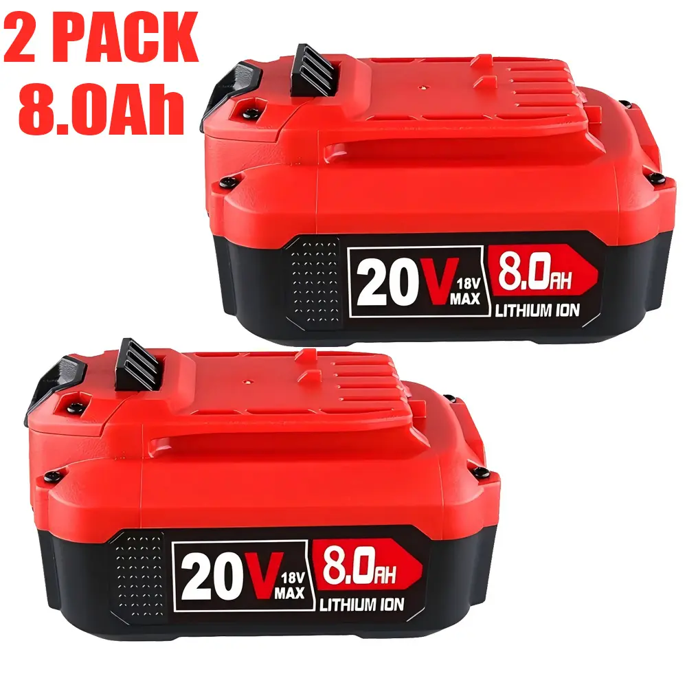 Cordless Tool Batteries - 2-Pack 20V 8000mAh Li-Ion Replacement, Compatible with Craftsman V20 Power Tools (CMCB205, CMCB202, CMCB204, CMCB206, CMCB201, CMCB100, CMCB124) - Batteries Only