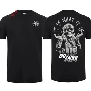 New Arrival 2026It Is What It Is Sig Sauer Never Settle T-Shirt, Military Style, Unisex Short Sleeve Casual , Tactical Gear, Menswear, Streetwear