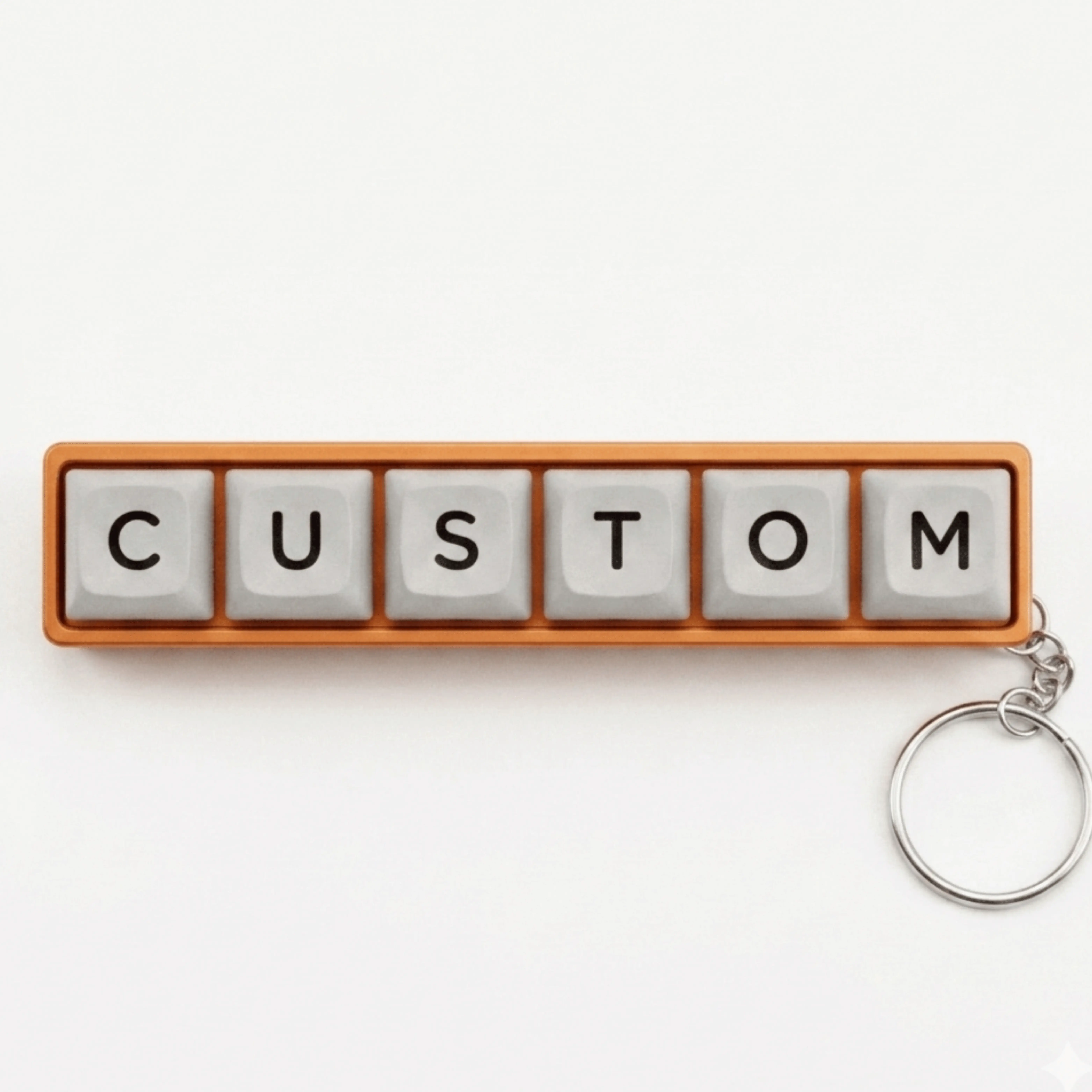 Custom Key Fidget Keychain, Personalized Mini Keyboard Clicker, 3D Printed Gamer Gift