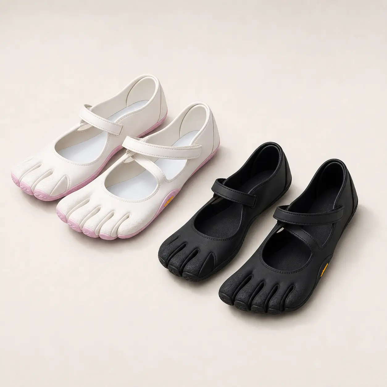 Five Toe Yoga Shoes, Minimalist Barefoot-Style Studio Shoes with Open T-Strap, Textured Thin Sole for Yoga, Pilates, Barre and Indoor Training