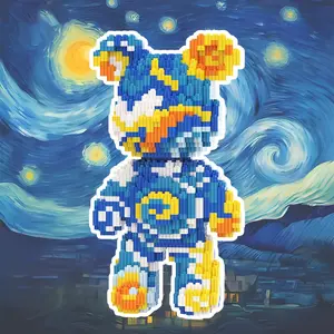 3280pcs Bear Set, DIY 3D Puzzle Model Kit, Creative Building Blocks, Desk Decoration Gift for Birthday Christmas New Year Party Decorations