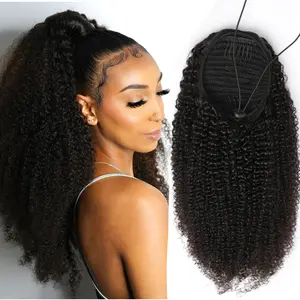 Msgem Hair Kinky Curly Drawstring Ponytail 100% Human Hair Natural Ponytail Extension Mongolian Human Hair Ponytail #SummerVibes