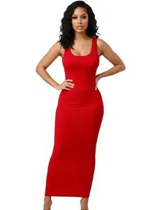 Solid Colored Muscle Tank Maxi Dress
