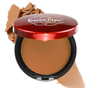 6 Shades Dark Matte Pressed Powder, Face Makeup Beauty Powder Cake Waterproof Long Lasting Skin Friendly Contour Compact Powder