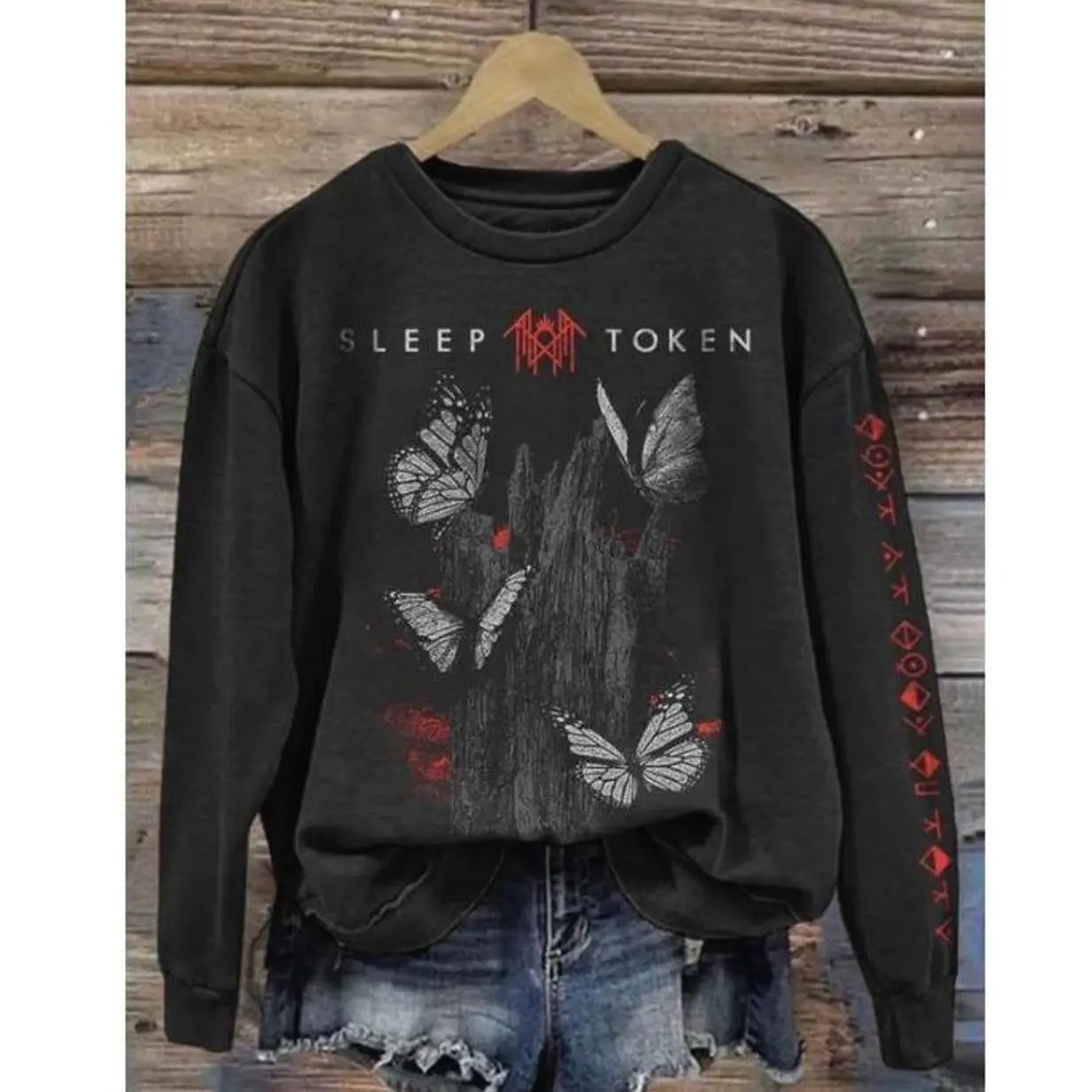 Sleep Token - Rock Band Inspired Butterfly Print Vintage Hoodie/T-shirt/Sweatshirt, Gift For Fan, Gift For Men and Women, Unisex Shirt