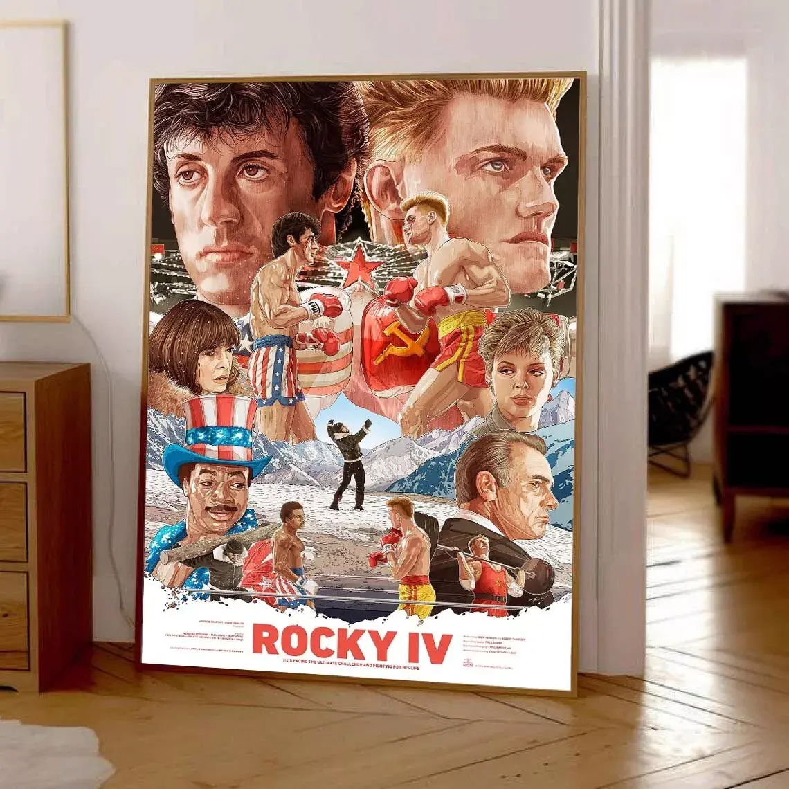 NoFramed, Rocky IV (1985) Retro Movie Poster, Fan Gift
