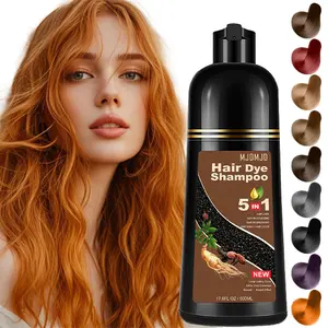 Orange Hair Dye Shampoo, 5-in-1 Herbal Formula for Men & Women, Covers Gray Hair in 10-15 Minutes, Natural Color Depositing Conditioner & Shampoo, Long-Lasting Semi-Permanent Hair Color, Champú Para Canas / Shampoo Tinte Para El Cabello, Paraben-Free & Hy