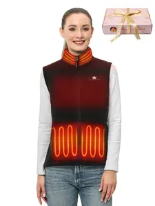 Heated Vest Women with Battery Pack Included, 4-Zone Electric Heating, Fleece-Lined, Great for Winter & Golf
