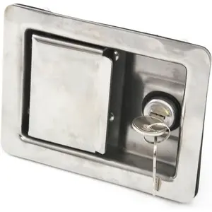 Stainless Door Lock Trailer Toolbox RV Handle Latch Large Weld Screw Paddle Key
