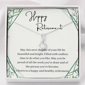 Retirement Alluring Beauty Necklace, Retirement Necklace For Colleagues, Leave Job, Jewelry From Coworker, Retirement Party, Best Retirement Gift Idea, Jewelry Message Card, Necklace Gifts For Birthday, Anniversary, Christmas Day, Thanksgiving