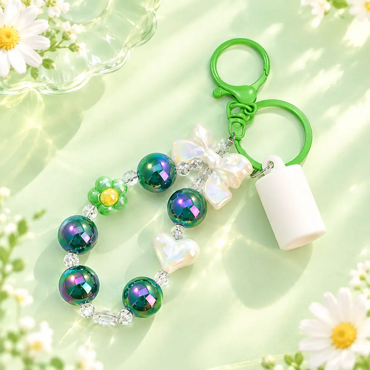 Lip Gloss Keychain Holder | Stretchable Silicone Cap Universal Lip Gloss Tube Cover, Trendy Bag Charm Gift for Women, Multiple Styles