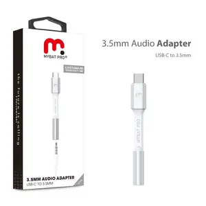 MyBat Pro USB-C to 3.5mm Audio Adapter White with Lifetime Warranty for Enhanced Audio Connectivity and Versatile Use