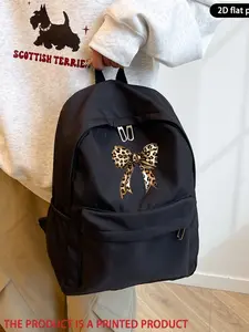 Leopard Print Bow Backpack, Travel Backpacks, Large Capacity, Casual Style, Cute Stylish Daypacks, Suitable for Men and Women, Daily Use, Outings, Commuting, Travel, Birthday Gift