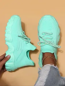 Women's Fashionable Lace Up Low Top Sneakers, Casual Comfortable Breathable Sports Running Shoes, All-match Basic Shoes for Daily Wear, Workout Sneakers, Sporty Running Shoes