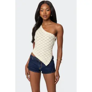 Codi Backless Asymmetric Knit Top