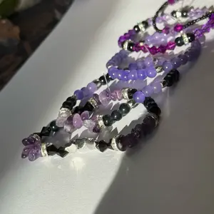 AMETHYST DREAM ELASTIC GEMSTONE BRACELET SET!