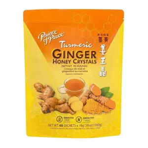Prince of Peace Instant Ginger Honey Crystals with Turmeric, Value Pack 60 Sachets – Instant Hot or Cold Beverage Easy to Brew – Drink Like a Tea – Caffeine and Gluten Free – Real Ginger 38oz (1080g)undefined
