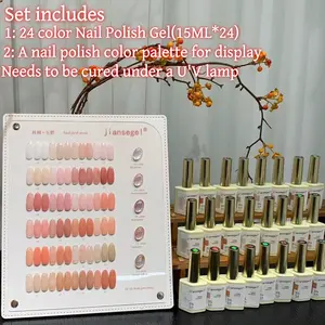 24 Color Silk Jade Nail Gel Set for Beauty Salons, Spring Gentle Glow Nails, Versatile Match Any Skin Tone, Includes Color Chart
