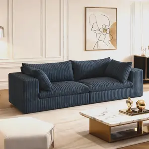 Eyisean 78.8"W Corduroy Cloud Loveseat Couch, Lounge Sofa in a Box, Comfy 2 Seater Boneless Couch with Throw Pillow & Removable Cushion, Modular Sectional Sofa for Living Room/Bedroom