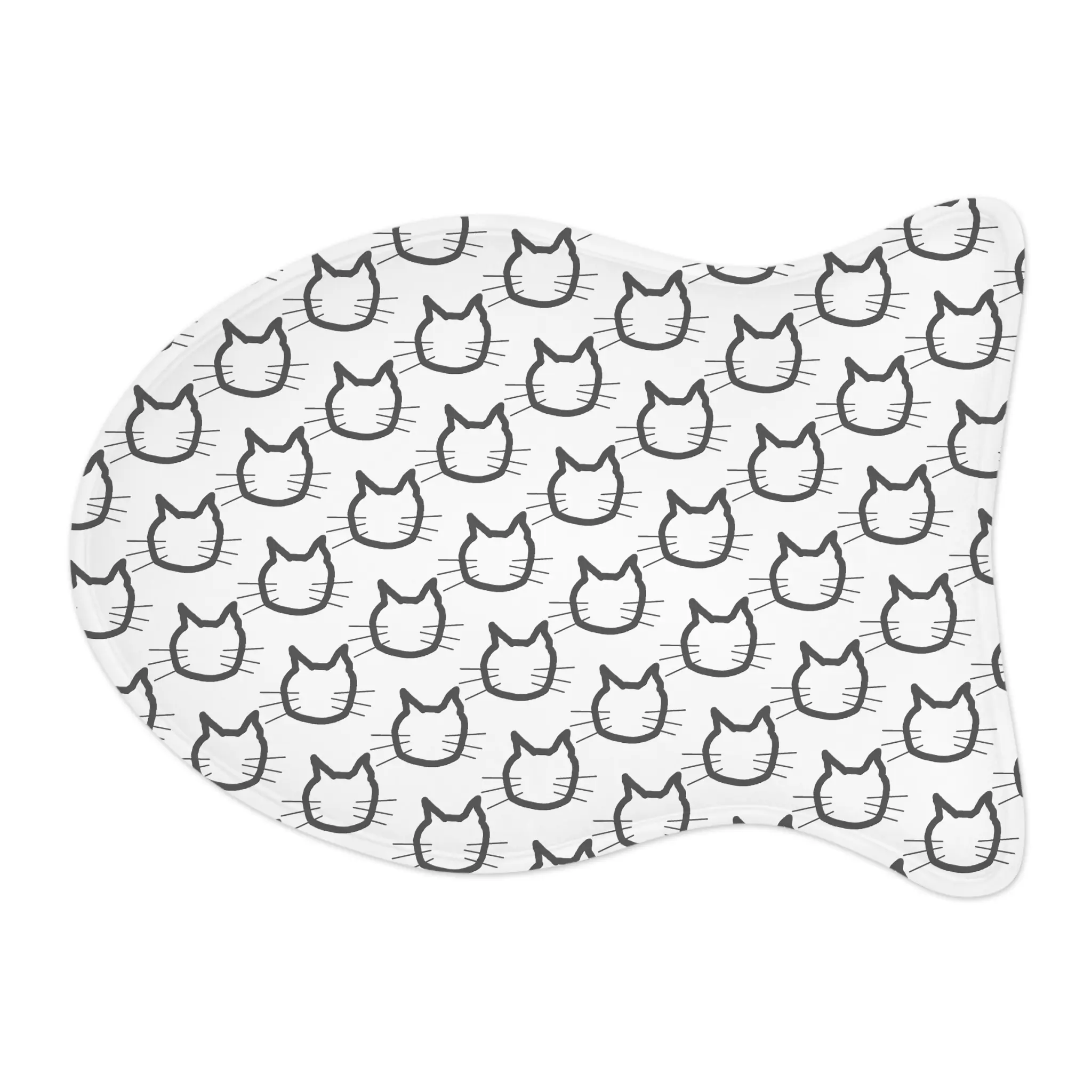 Minimal Cat Face Pattern Pet Feeding Mat | Non-Slip Cat Placemat