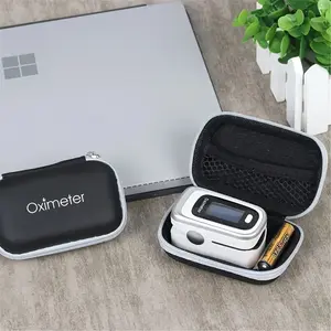 1pc Oximeter Storage Case with Zipper - Durable Black & White Medical Device Organizer for Fingertip Pulse Oximeter, Batteries, and Accessories, Portable Oximeter Case | Compact Storage Solution | Padded Interior Lining
