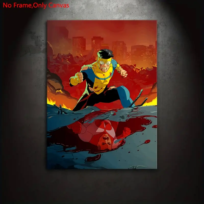 1 piece/set frameless canvas painting print poster Art Prints, classic American comic book style art, Mark Grayson, a gift for animation enthusiasts, ideal gift for bedroom, living room, mural, wall decoration, room decoration, Modern home decoration