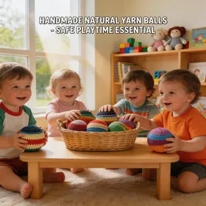 6 Pack Handmade Knitted Hacky Sack Set, Color Recognition Sensory Balls for Kids, Montessori Inspired Fine Motor Toy, Crochet Bean Bags for Hand-Eye Coordination, Screen-Free Learning Activity, Preschool Educational Toy, Outdoor Play for Kids & Beginners