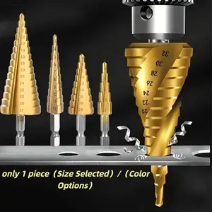 Stair Cone Drill Bit Set, Durable Stainless Steel, Hex Head, Suitable for Plastic/glass, Compatible with Disc Sander, Home Renovation Projects